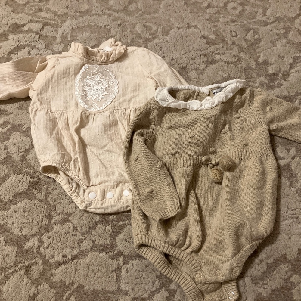 0-3 cream one piece baby